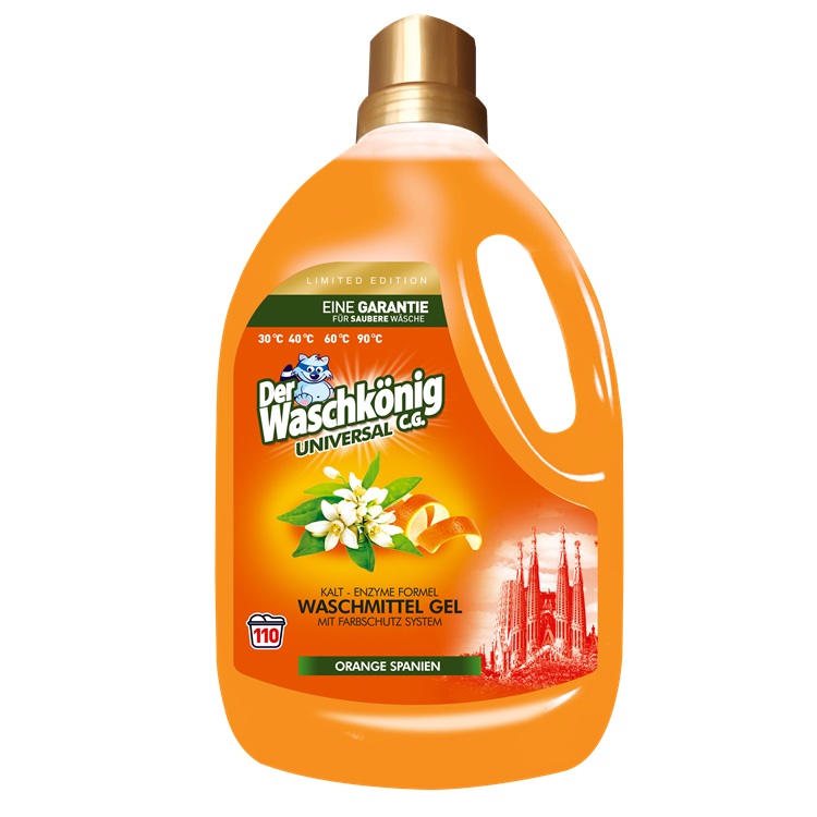 Skalbimo gelis Der Waschkönig C.G. ORANGE Universal 3,305 l SPANIEN - 110 skalbimų